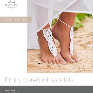 Crochet PATTERN Emily Barefoot sandals crochet pattern, PDF crochet pattern