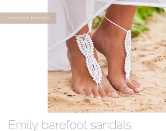 Crochet PATTERN Emily Barefoot sandales crochet pattern, PDF crochet pattern