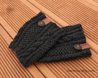 Grau Beinwärmer, Kabel-Knit-Stiefel-Deckel