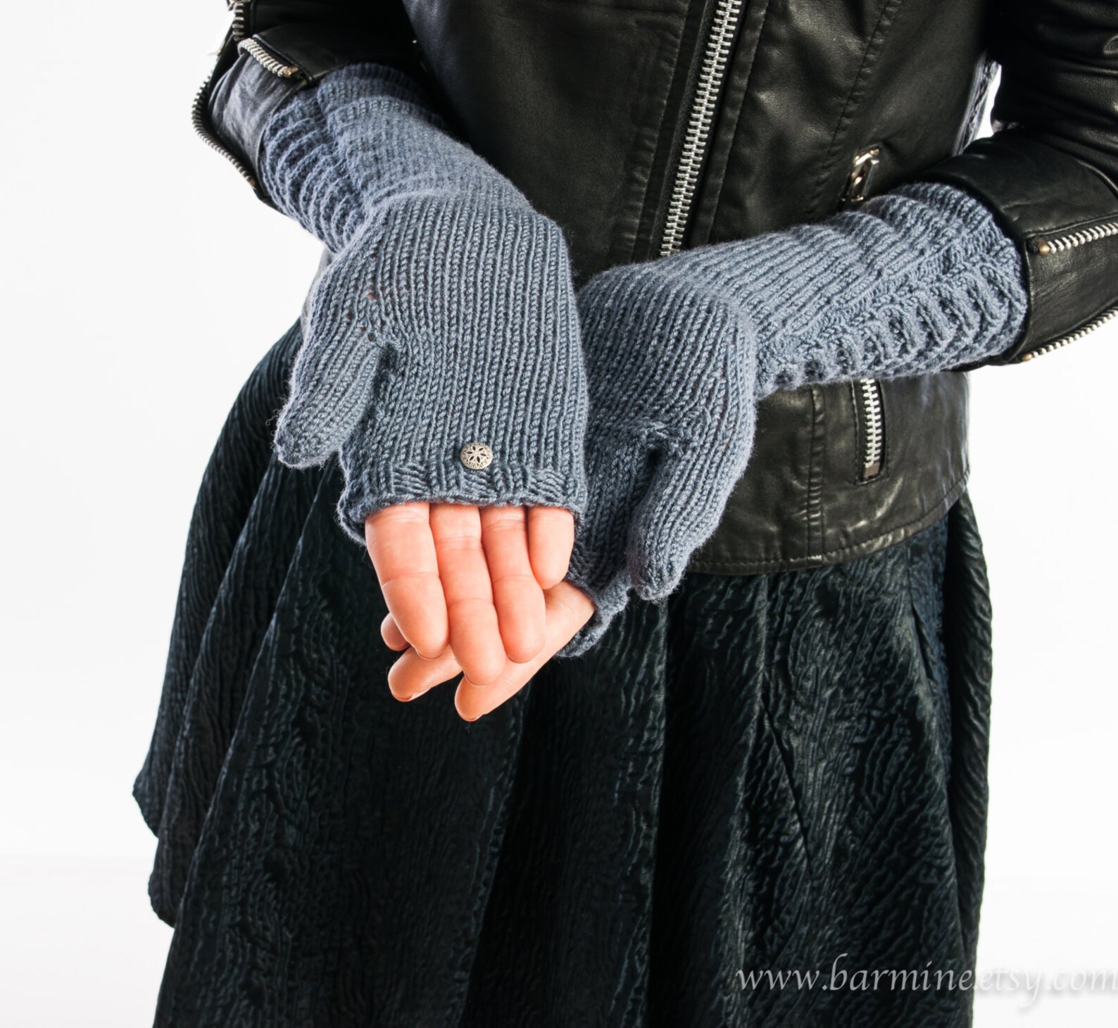 Knit Mitten Cable Knit Women's Convertible Mitten in Gray Etsy