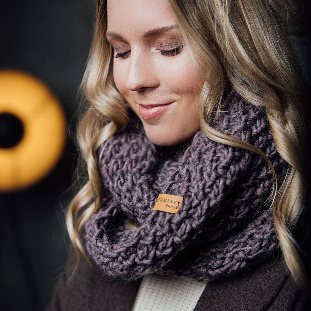 Chunky Knit Alpaca Wool Infinity Scarf, Woven Loop Scarf - Etsy UK