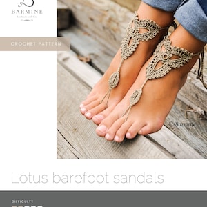 Crochet PATTERN Lotus Barefoot sandals crochet pattern, PDF crochet pattern