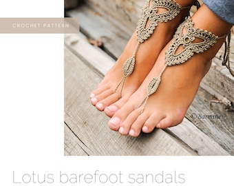 Crochet PATTERN Lotus Barefoot sandals crochet pattern, PDF crochet pattern