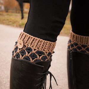 Chauffe-jambes tricotés, chaussettes en laine, câble image 1
