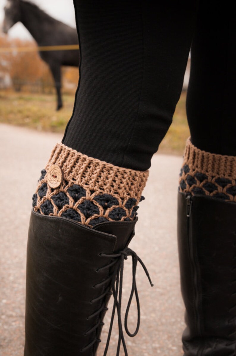 Chauffe-jambes tricotés, chaussettes en laine, câble image 1