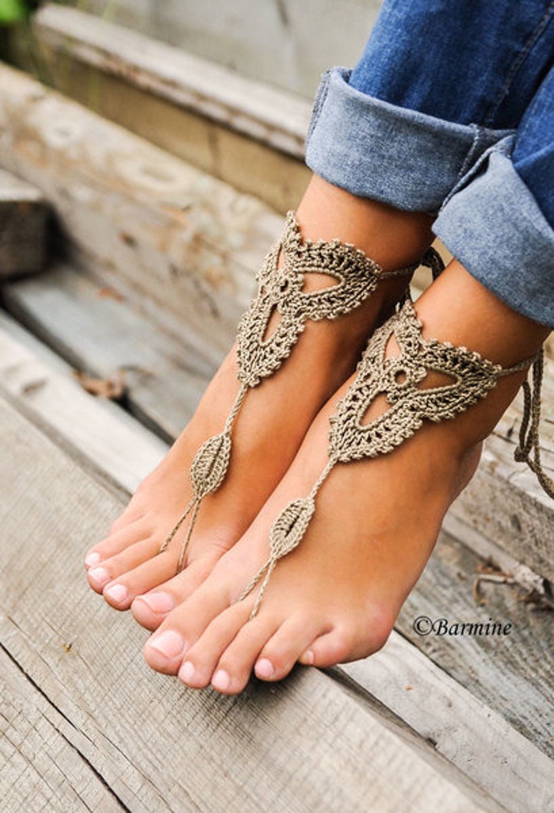 Crochet Barefoot Sandals Lace Shoes Foot Accessory pic picture