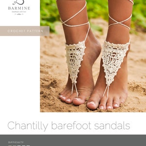 Crochet PATTERN Chantilly Barefoot sandals crochet pattern, PDF crochet pattern