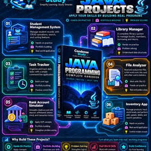 Java Programming Complete Handbook | 216 Pages, 90 Programs, 6 Projects (Digital Download) imagen 8
