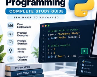 Python-programmeerhandleiding (PDF) | Aantekeningen, voorbeelden en oefeningen voor beginners | Digitale download
