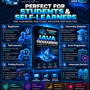 Java Programming Complete Handbook | 216 Pages, 90 Programs, 6 Projects (Digital Download) imagen 6