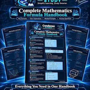 Complete Math Formula Handbook | Algebra, Geometry, Calculus (PDF Study Guide)