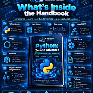 Python Zero to Advanced Handbook | 124 Pages, 73 Lessons, 6 Projects (Digital Download) 画像 2