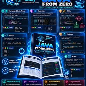 Java Programming Complete Handbook | 216 Pages, 90 Programs, 6 Projects (Digital Download) imagen 3