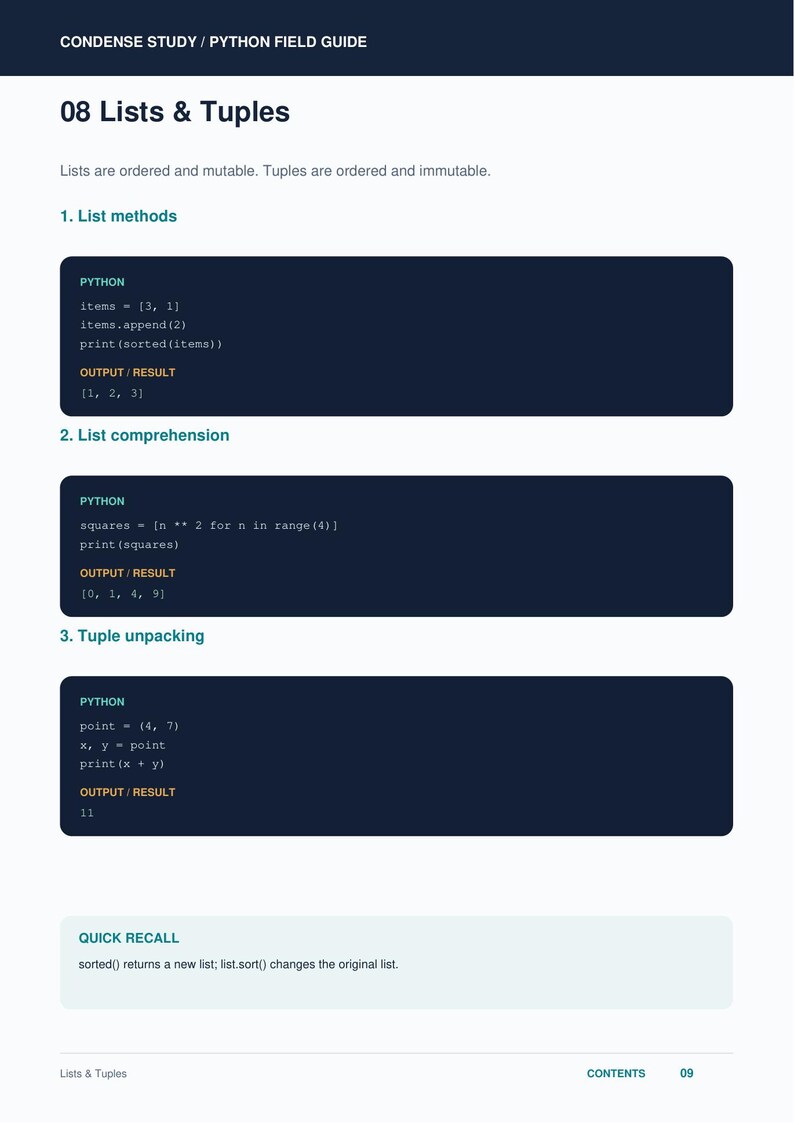 Guía de estudio de programación en Python en PDF / Apuntes, ejemplos y ejercicios de programación para principiantes / Descarga digital imagen 5