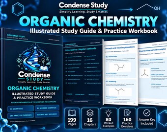 Organic Chemistry Study Guide PDF | Illustrated Practice Workbook with 160 Exercises and Answers