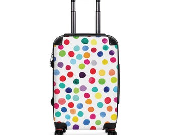 Valigia colorata Pop Cofetti con pois acquerellati / Bagaglio da viaggio luminoso