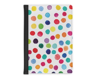 Copertina per passaporto Color Pop Confetti Watercolor Pois / Accessorio da viaggio luminoso