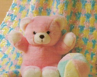Vintage 80s Powder Puff Afghan Pattern Crochet Pattern - PDF Instant Download