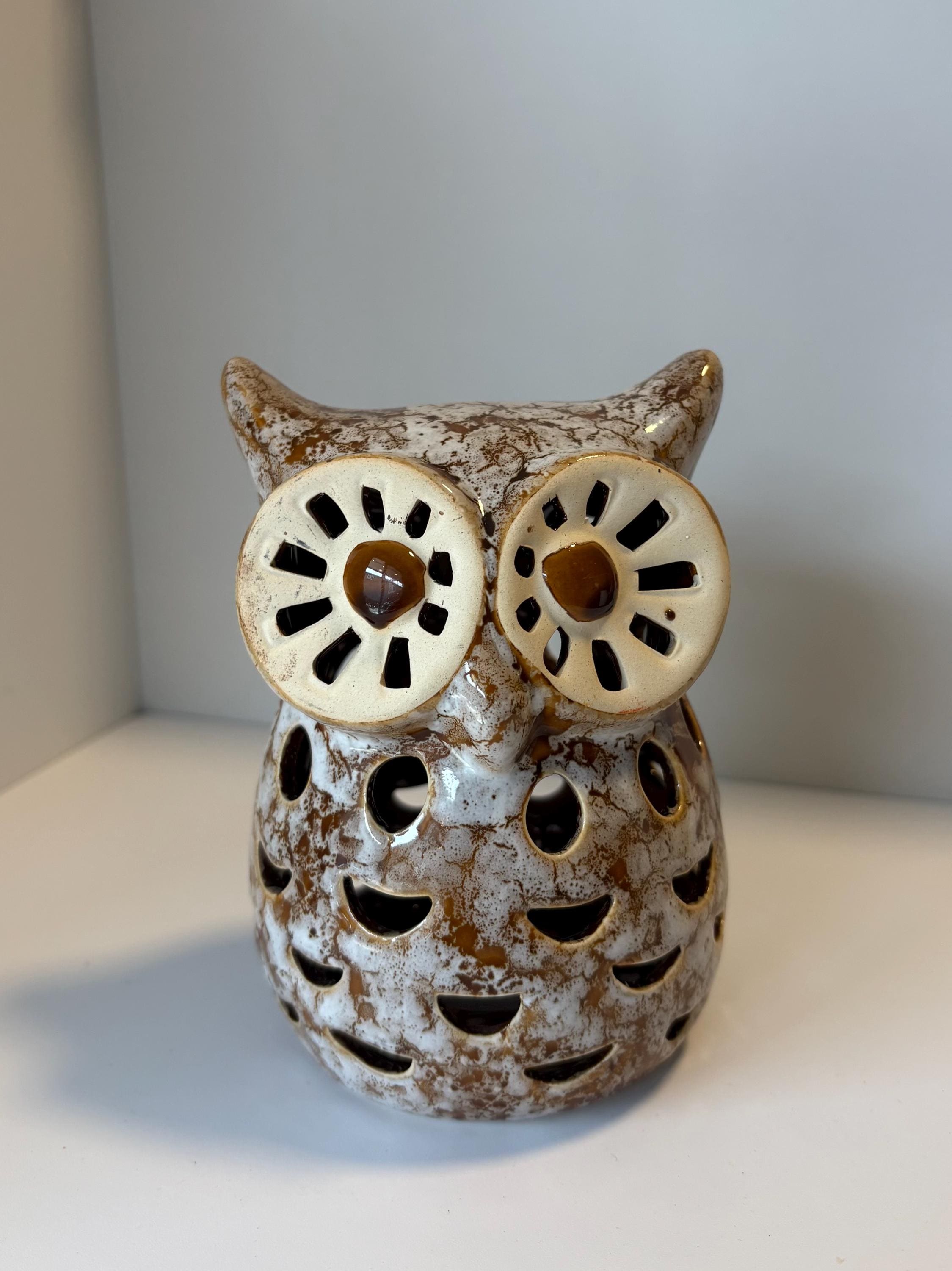 Vintage Ceramic Owl Figurine, 5" tall