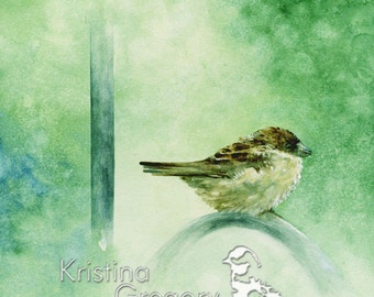 Archival Digital Print Reproduction: Sparrow - Birds - Nature Art & Watercolors