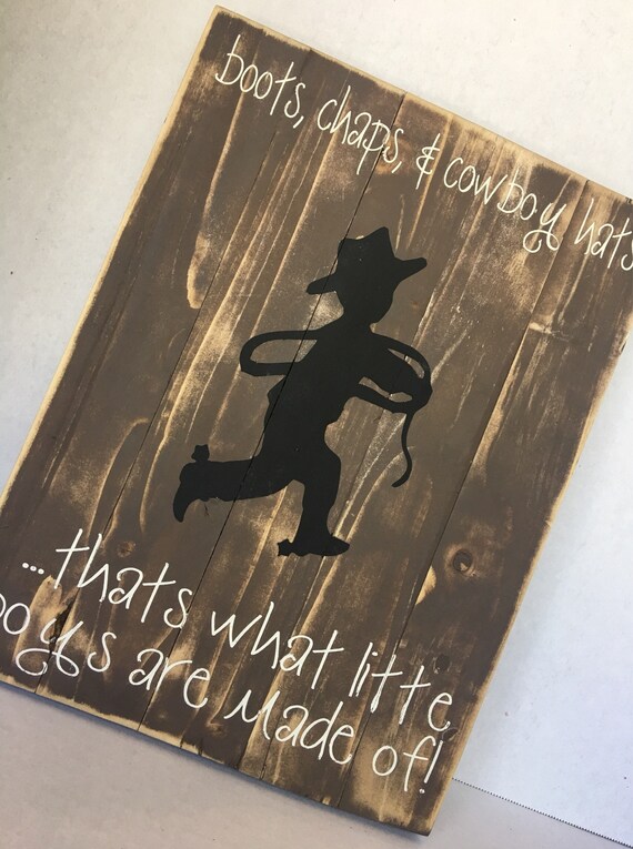 Little Cowboy Rustic Sign Cowboy Decor Boys Room Decor Etsy