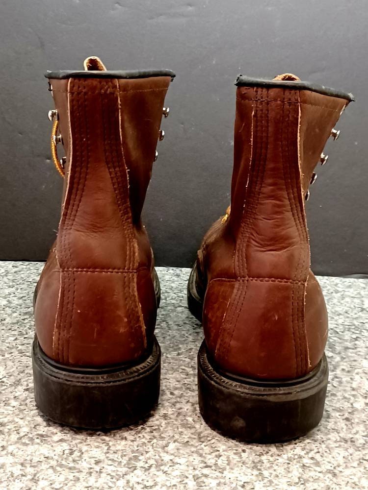 Vintage Red Wing Boots Leather Steel Toed Boots Vintage