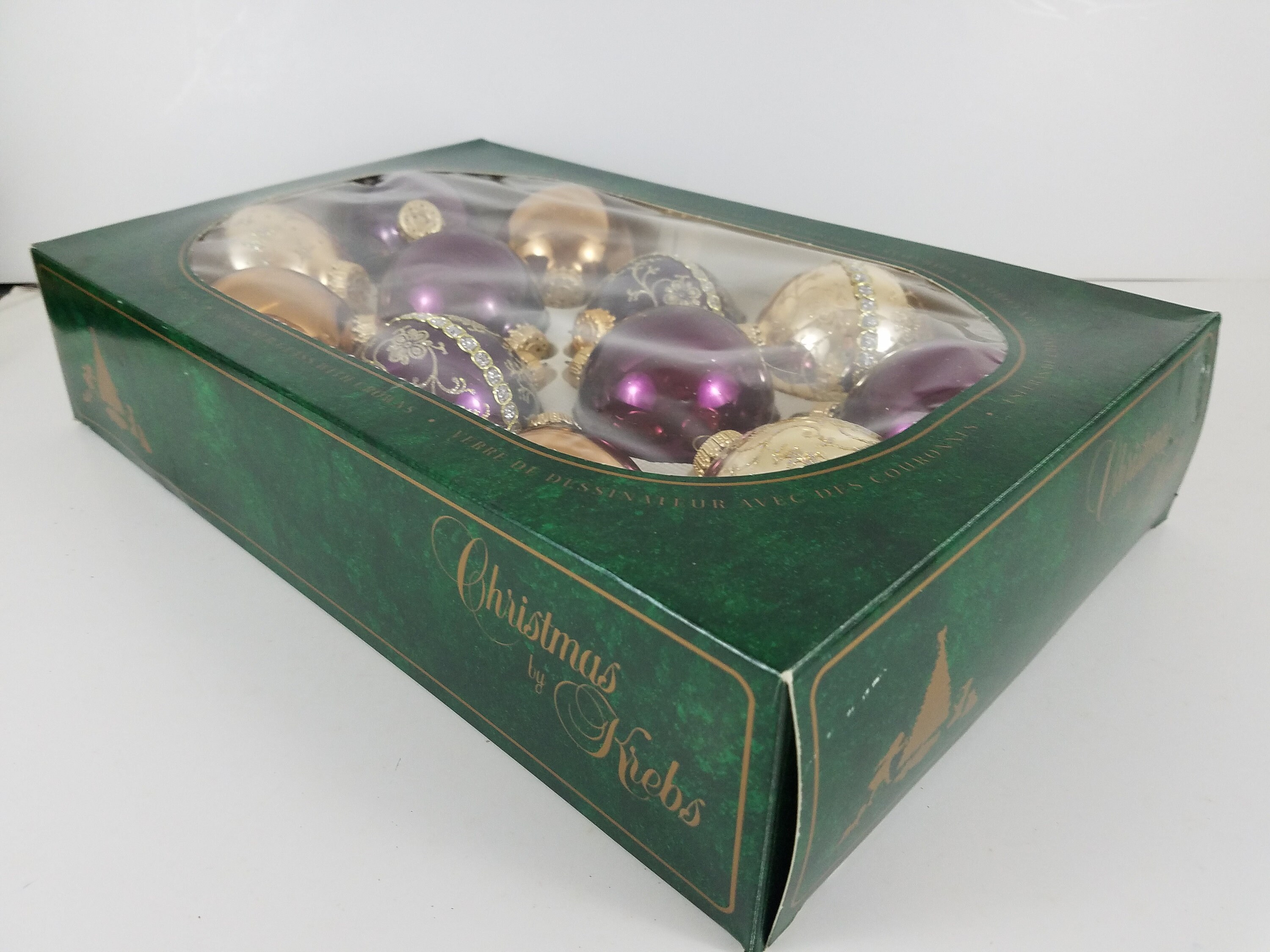 Krebs Vintage glass Christmas ornaments purple glass Etsy