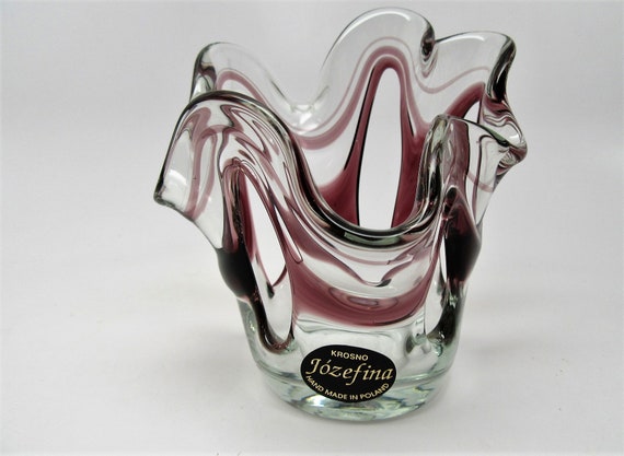 Krosno Jozefina Candle Holder Hand Made In Poland Etsy