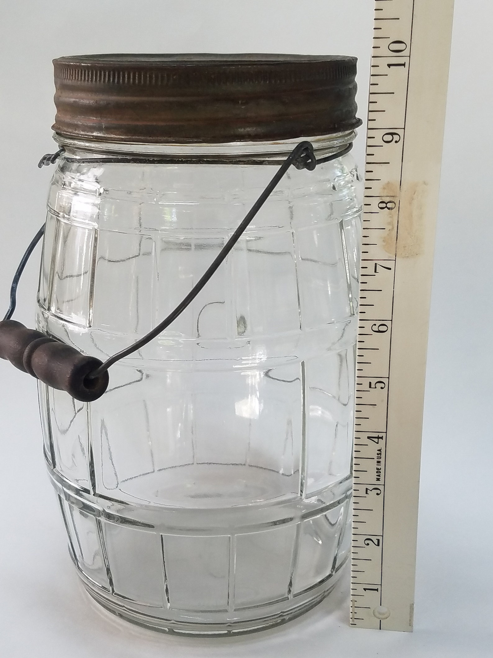Vintage Glass Barrel Jar Vintage Pickle Jar Vintage Storage Etsy