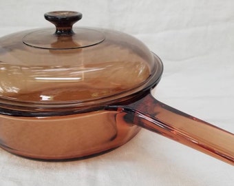 Visions cookware, amber 2.5 quart chicken fryer with lid