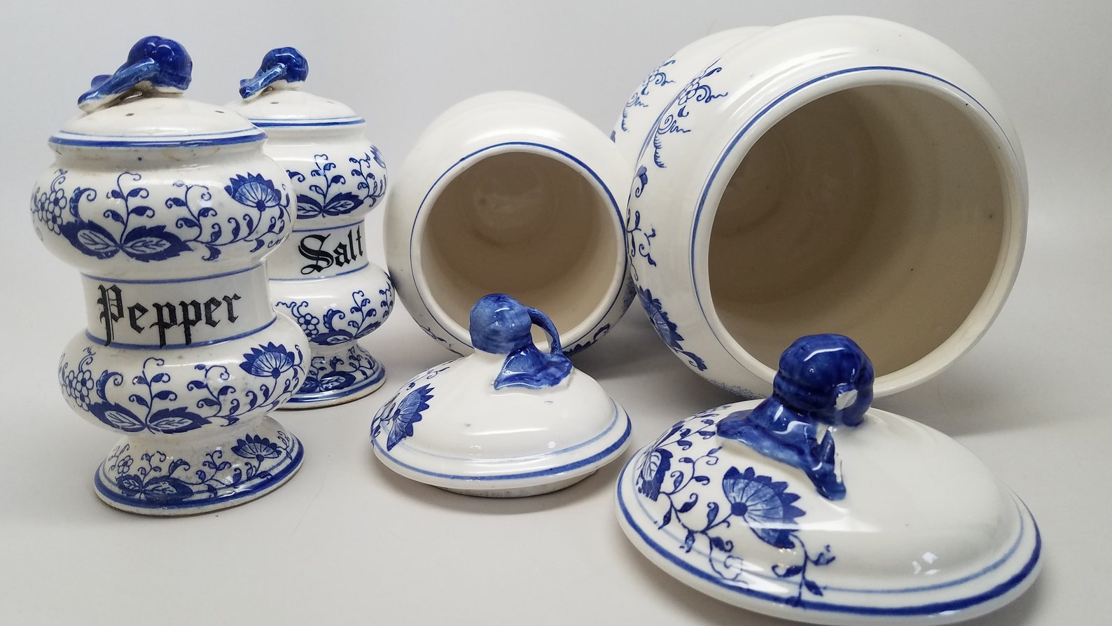 Blue Onion canister blue Onion sugar canister blue Onion Etsy