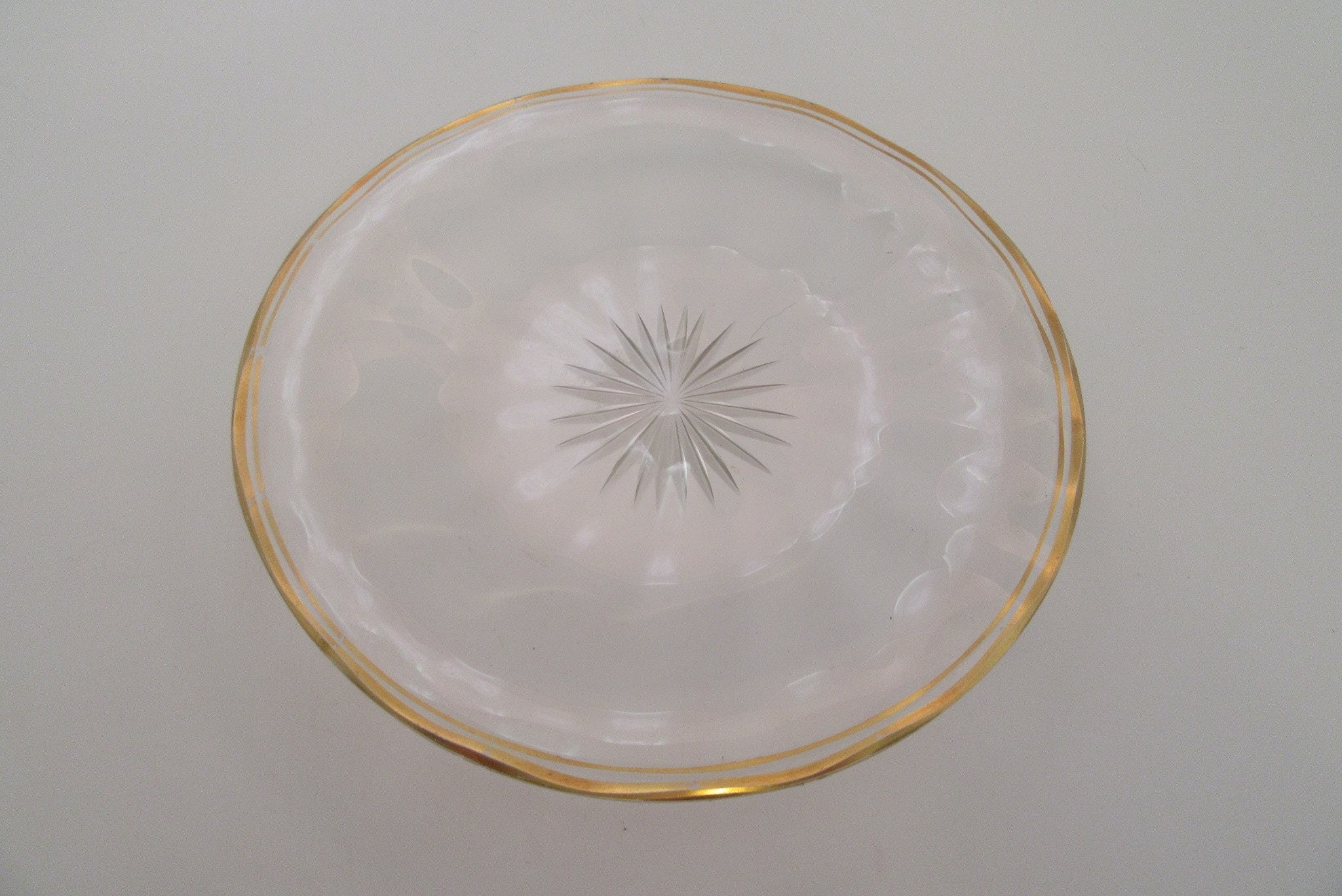 Vintage clear plates gold trim set of 4 7 Etsy