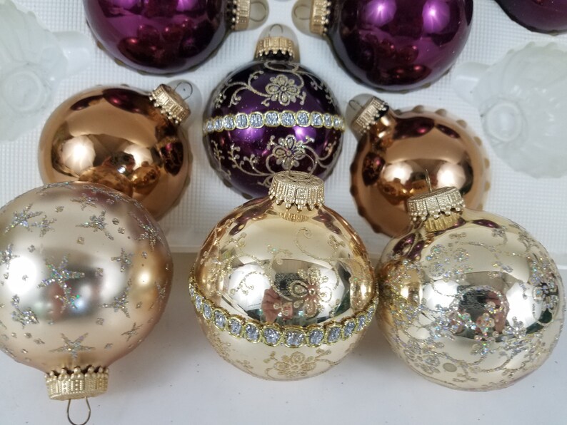 Krebs Vintage Glass Christmas Ornaments Purple Glass Ornament Etsy