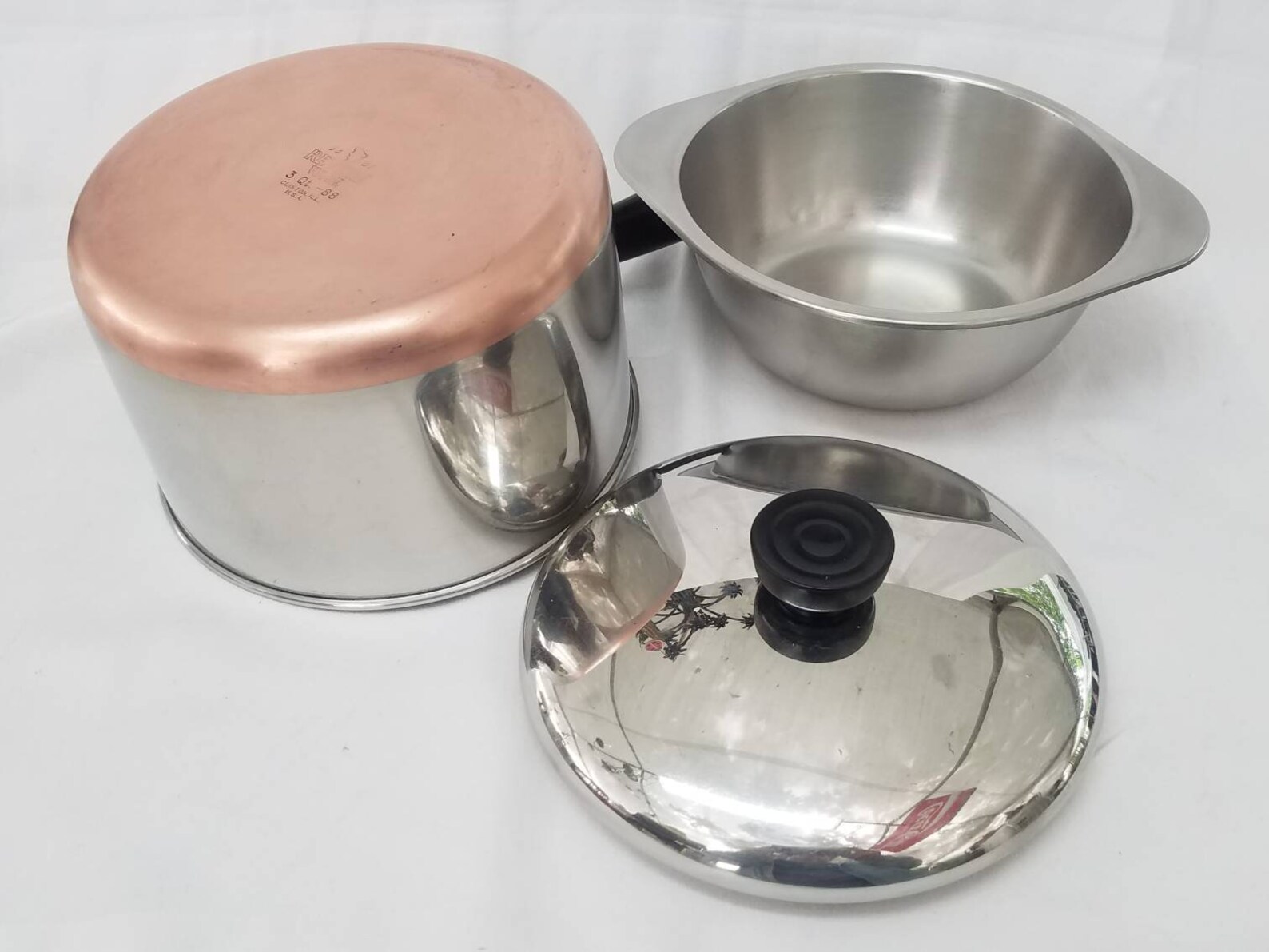 1801 Revere Ware copper bottom cookware 3 quart sauce pan w Etsy