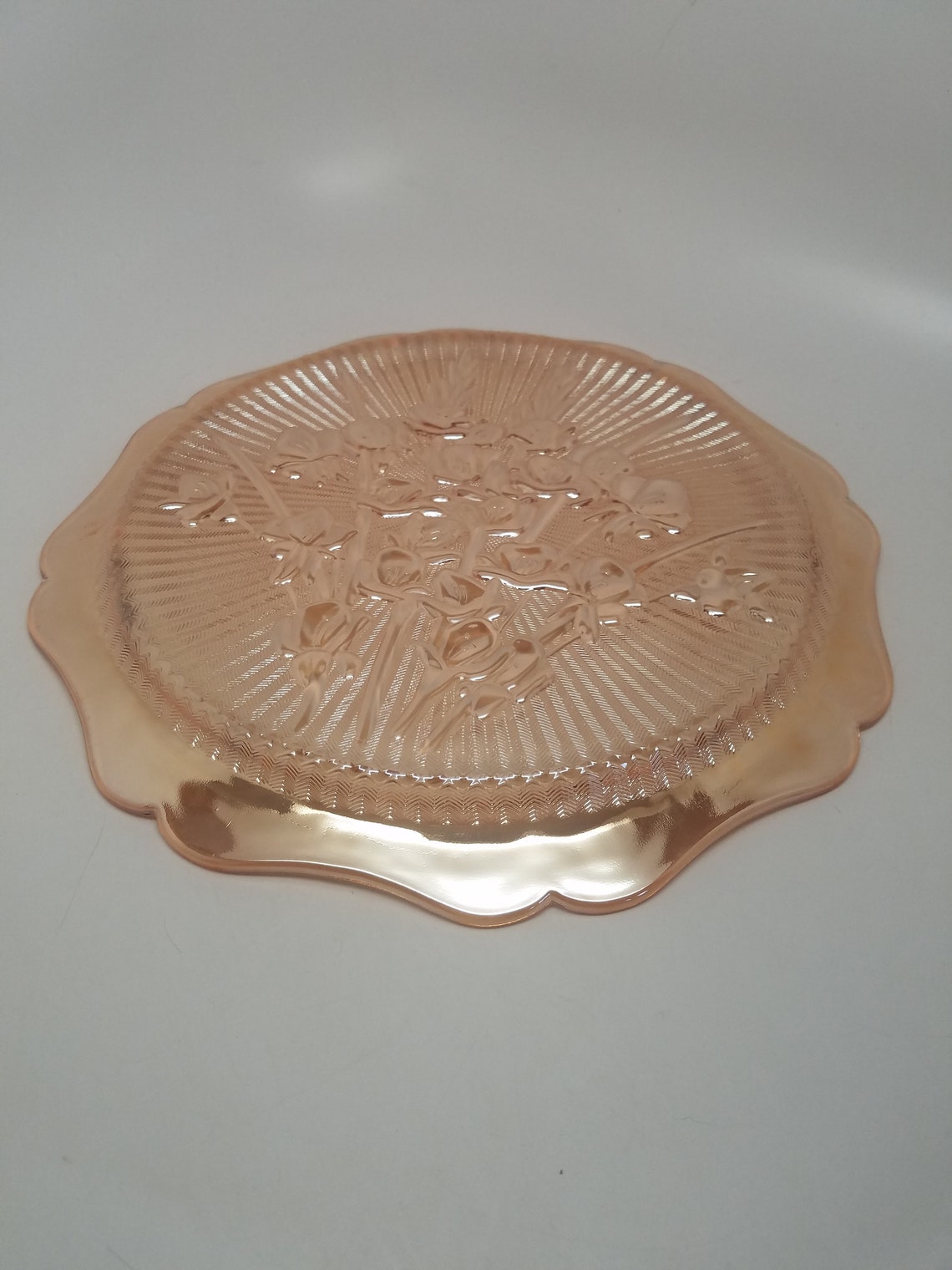 Vintage iridescent sandwich plate Glass Iris Etsy