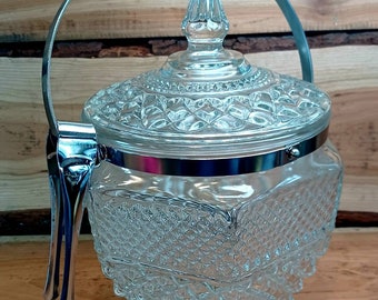 Wexford Ice Bucket Anchor Hocking clear ice bucket with ice tongs