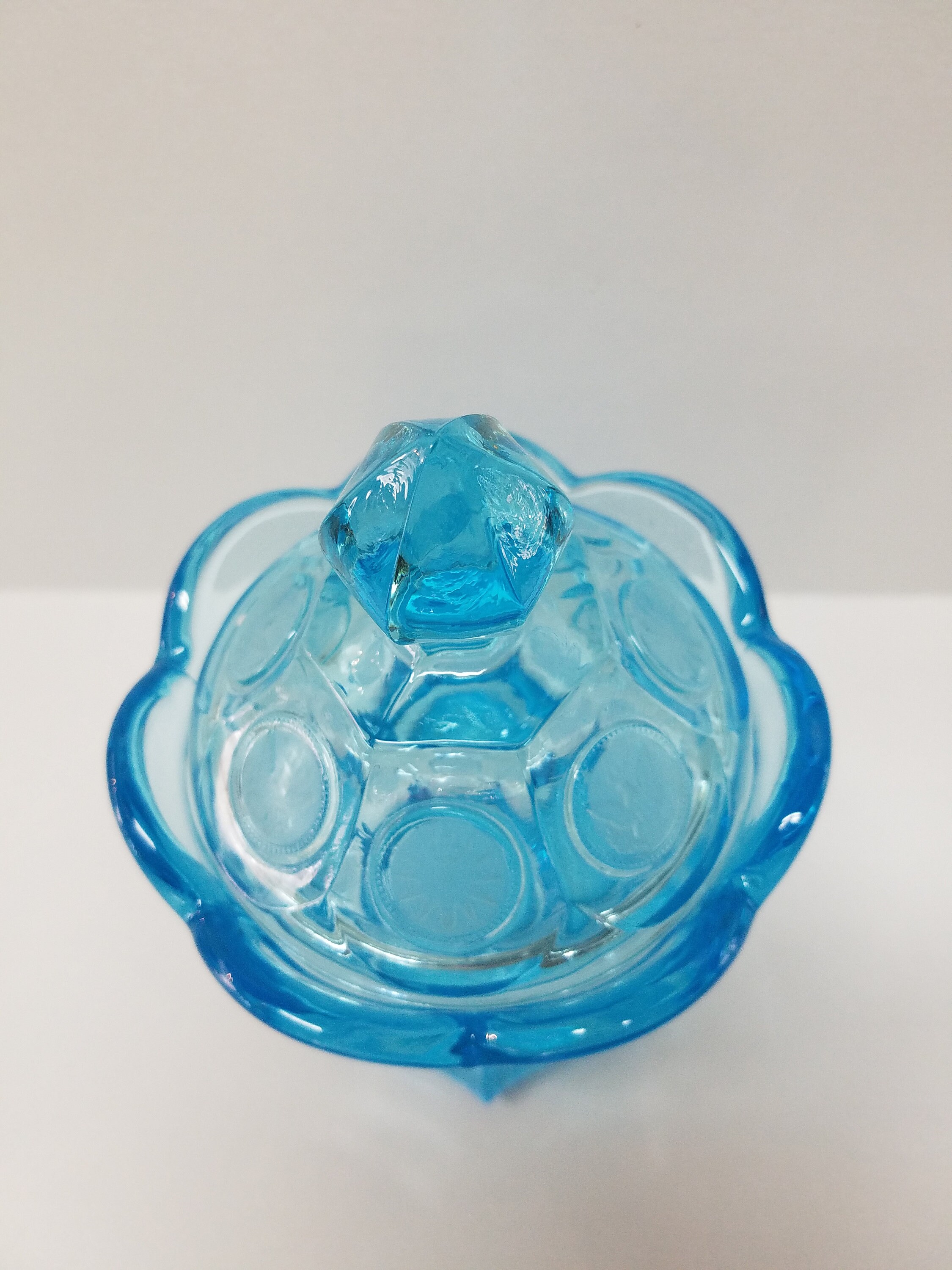 Fostoria coin candy dish light blue candy dish Etsy