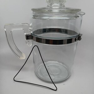 Percolateur à café vintage 9 tasses en verre pyrex des années 1970