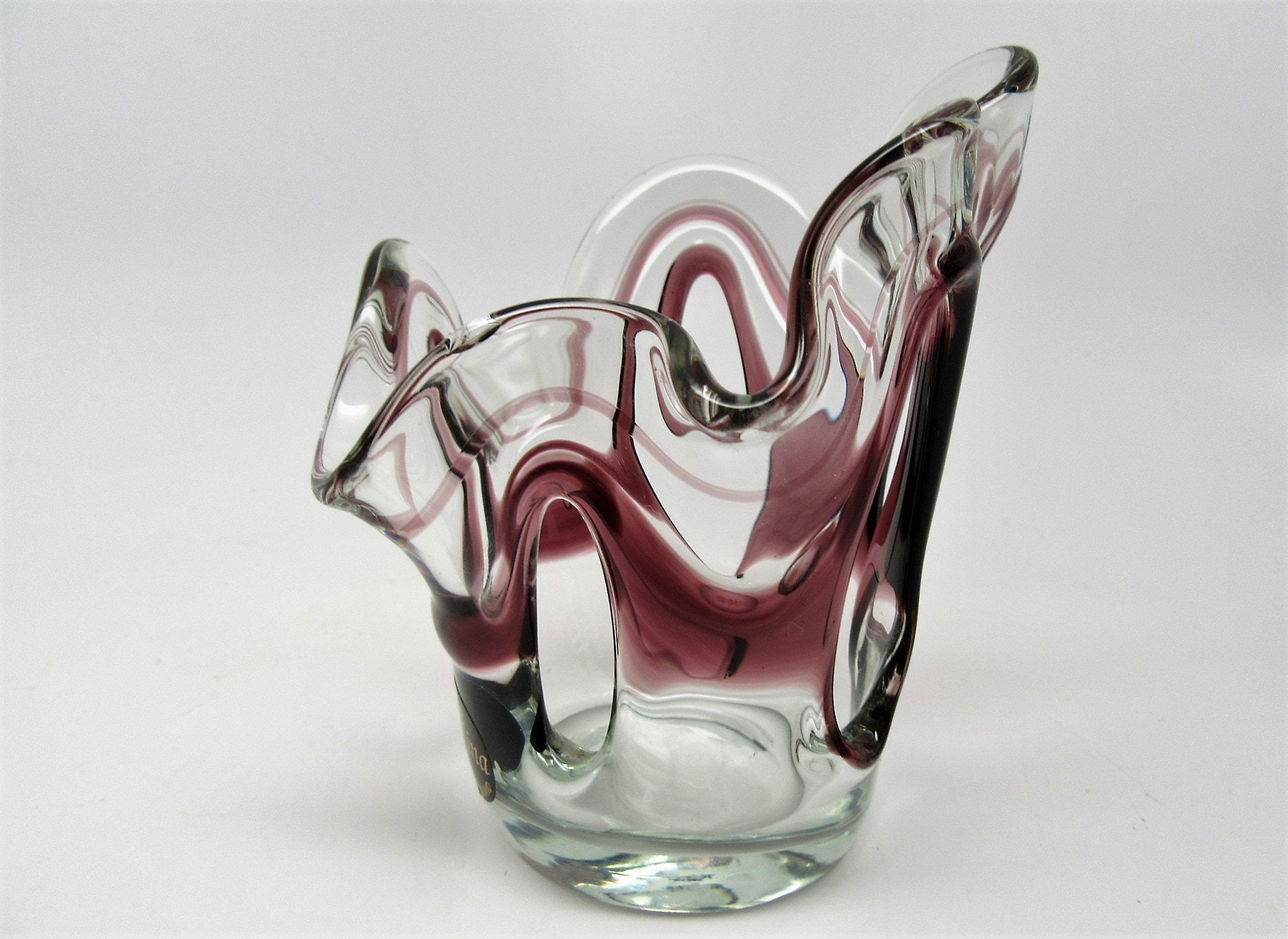 Krosno Jozefina candle holder handcrafted in Poland glass Etsy