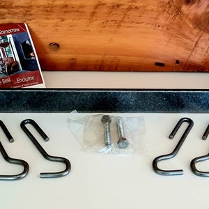 Vintage Enclume handcrafted heavy duty classic handforged Wall rack 18" utensil bar 6 straight hooks new old stock