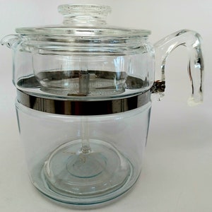 Pyrex Coffee Pot Pyrex 9 Cup Percolator Complete Vintage Glass Percolator  Pyrex Flameware 