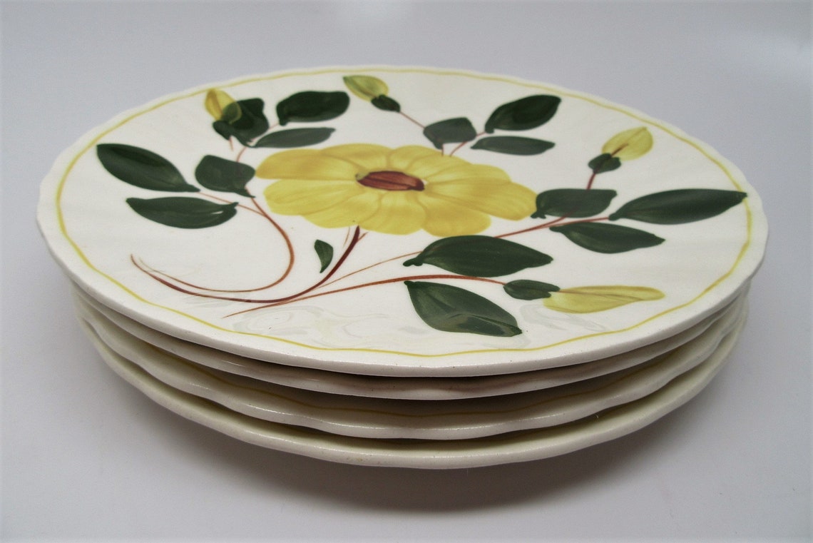 Blue Ridge Pottery Nocturne Yellow 8 1/2 Salad plates Etsy