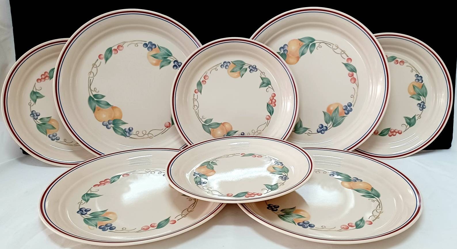 Corelle Abundance Dinnerware 4 Dinner Plates 4 Luncheon Etsy