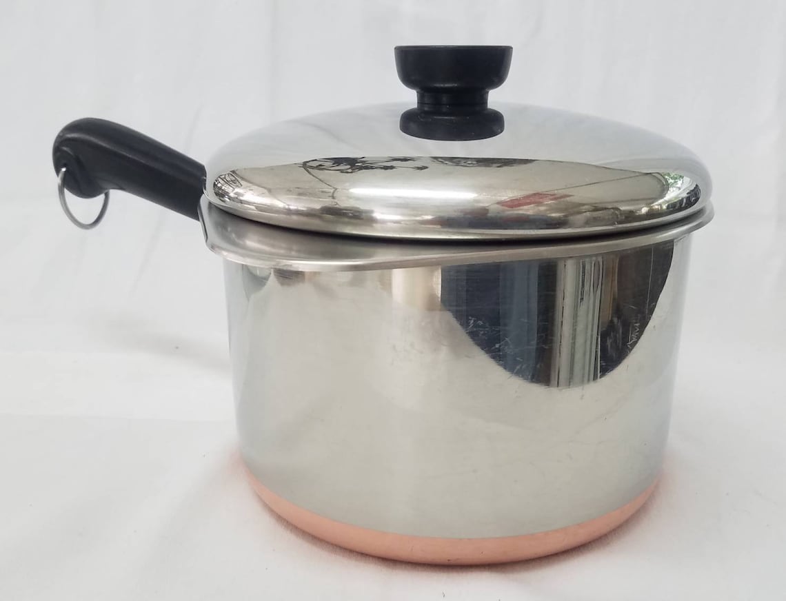 1801 Revere Ware copper bottom cookware 3 quart sauce pan w Etsy
