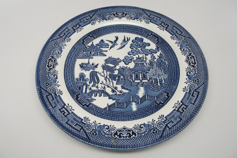 Churchill England Blue Willow dinner plates set of 4 Willow Etsy