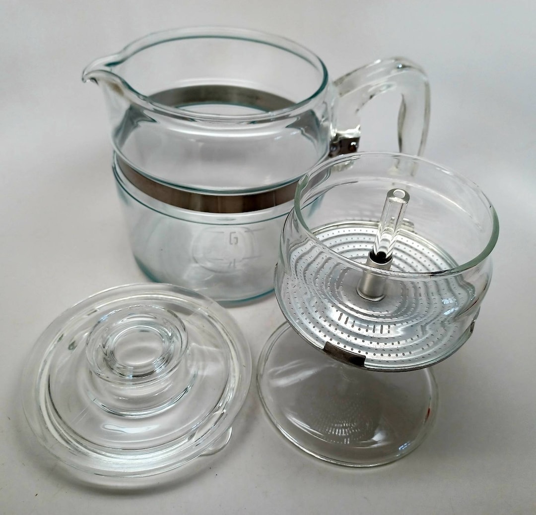 Vintage Pyrex Coffee Pot 6 Cup Pyrex Percolator Glass Percolator Missing Top Metal Filter Cover Etsy Canada