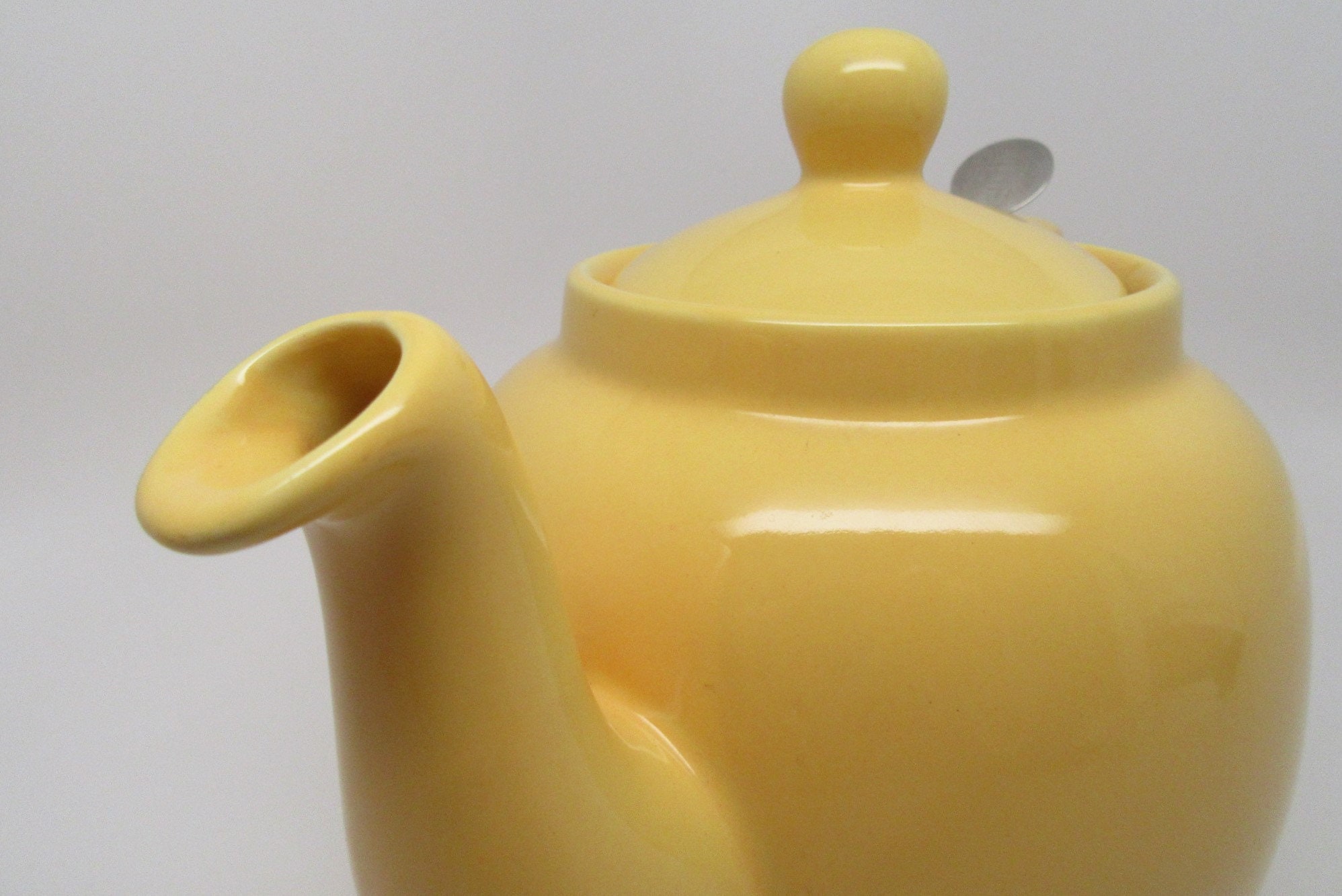 Farmhouse filter teapot yellow teapot holds 5 cups Designed Etsy