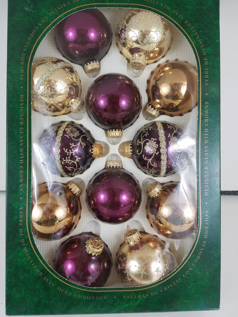 Krebs Vintage Glass Christmas Ornaments Purple Glass Ornament Etsy