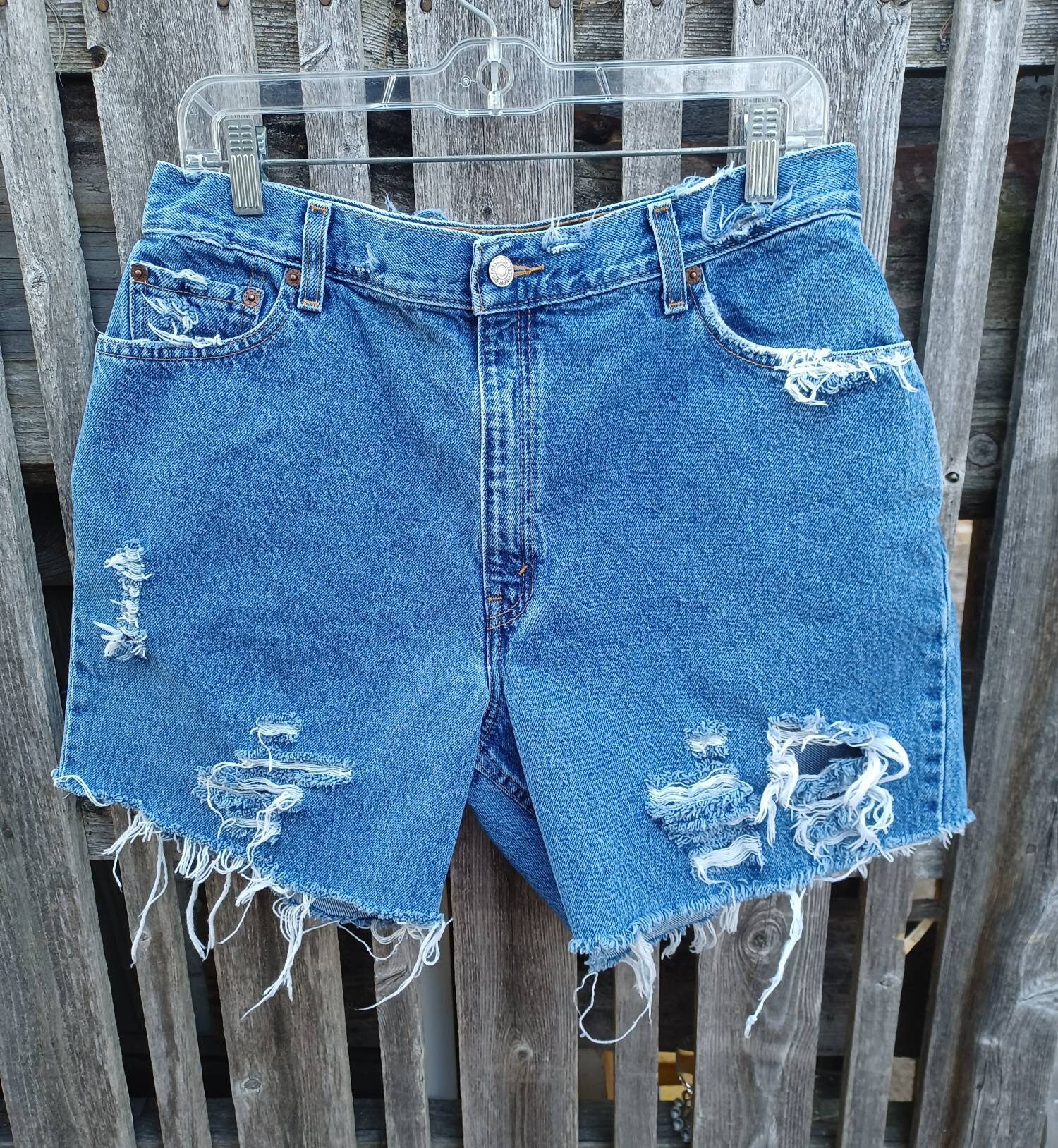 Vintage Levi 550 Red Tag Distressed Cut 
