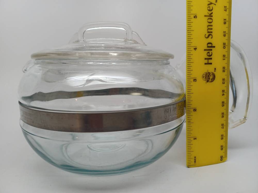 Vintage Pyrex Teapot and Lid 6 Cup Pyrex Glass Teapot 1936 Vintage Pyrex Teapot and Lid 6 Cup Pyrex Glass Teapot 1936